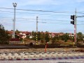 Prav as elezninej stanice, vzadu funkn dopravn koaje a odchodov nvestidlo, 8.10.2006