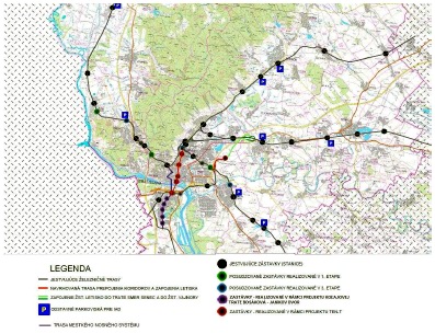 Terminál integrovanej osobnej prepravy - mapa