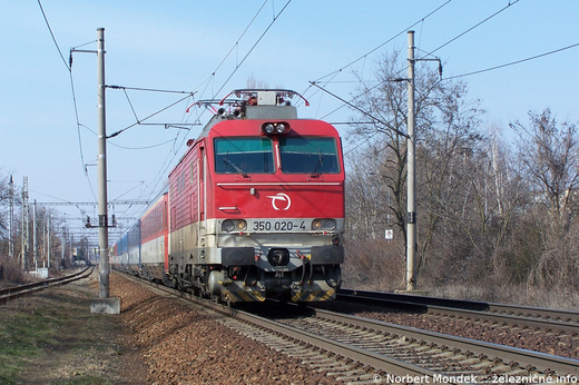 350.020 na EC 277 Slovan Praha - Budapeš